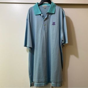 Peter Millar Polo Shirt Mens Size Large Blue Purple Stripes Golf